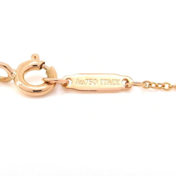 Auth TIFFANY & Co. T Smile Pendant (Small) - 18K Rose Gold Diamond Necklace - Picture 6 of 7